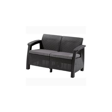 Canapea de gradina CORFU II LOVE SEAT Grafit/ Gri-rece