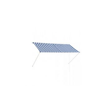 Copertina retractabila, albastru si alb, 250 x 150 cm