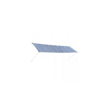 Copertina retractabila, albastru si alb, 400 x 150 cm