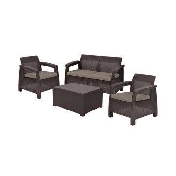 Set mobilier de gradina Corfu II BOX Maro/Gri-Taupe