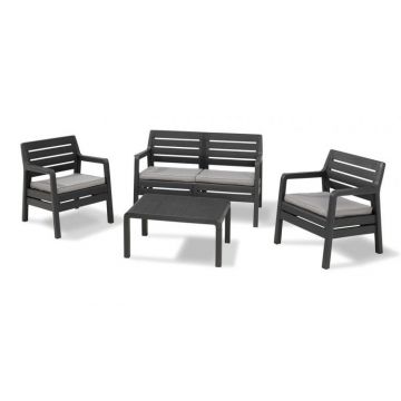 Set mobilier de gradina Delano Grafit Gri-rece - imitatie lemn