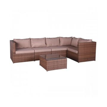 Set mobilier gradina Corner Farlito Caramel/ Latte