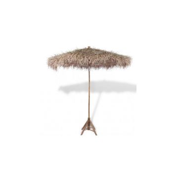 Umbrelă din bambus cu umbrar din frunze de bananier, 210 cm