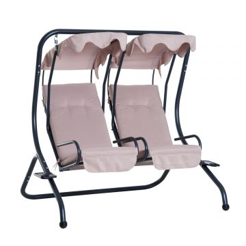 Outsunny leagan de gradina 2 locuri, 170×136 × 170cm, bej | Aosom Ro
