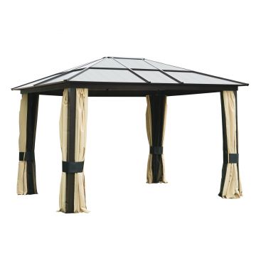 Outsunny Pavilion de Lux din Aluminiu Cort pentru Gradina 3x3.6x2.65m