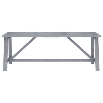 vidaXL Masă de grădină, gri, 206 x 100 x 74 cm, lemn masiv acacia