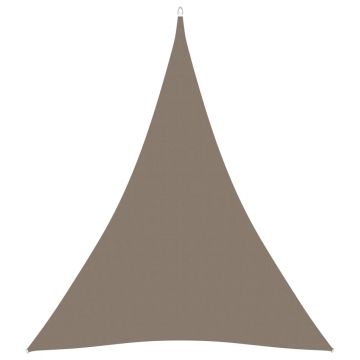 vidaXL Pânză parasolar gri taupe 5x7x7 m țesătură oxford triunghiular