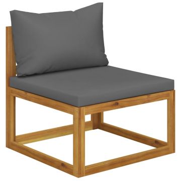 vidaXL Set canapea de grădină cu perne, 2 piese, lemn masiv de acacia