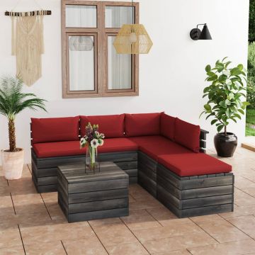 vidaXL Set mobilier grădină paleți cu perne 6 piese lemn de pin