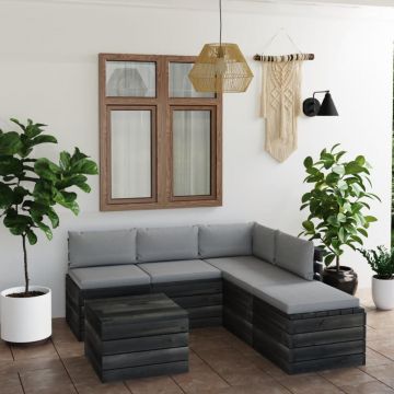 vidaXL Set mobilier grădină paleți cu perne 6 piese lemn de pin