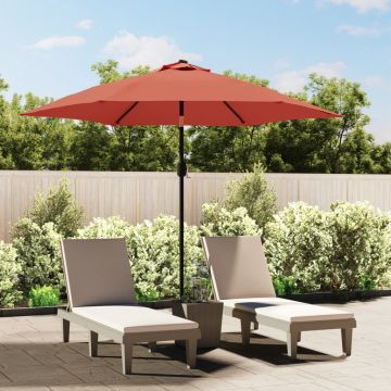 vidaXL Umbrelă de soare de grădină, stâlp metalic, cărămiziu, 300 cm