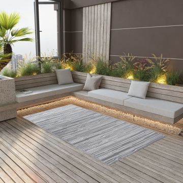 vidaXL Covor de exterior, ARAKIL gri, 120x180 cm, PP