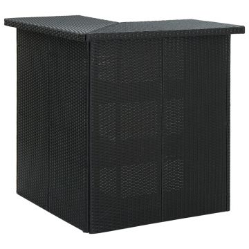 vidaXL Set mobilier bar de grădină cu perne, 8 piese, negru, poliratan