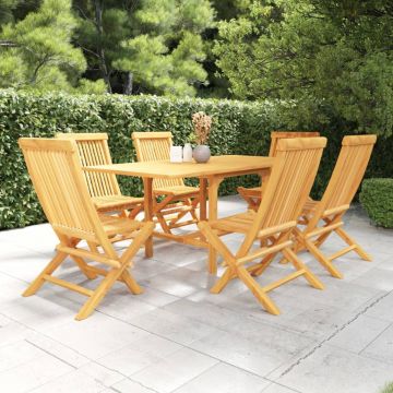 vidaXL Set mobilier grădină, 7 piese, lemn masiv de tec vidaXL Set mobilier grădină, 7 piese, lemn masiv de tec