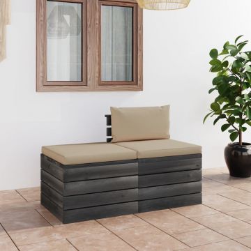 vidaXL Set mobilier grădină din paleți, 2 piese, cu perne, lemn de pin vidaXL Set mobilier grădină din paleți, 2 piese, cu perne, lemn de pin