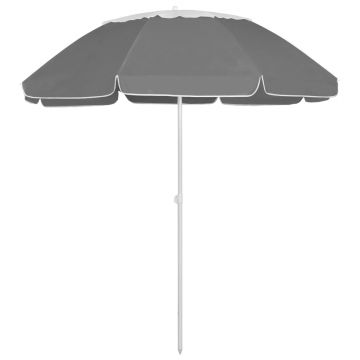 vidaXL Umbrelă de soare de plajă, antracit, 300 cm