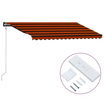 vidaXL Copertină retractabilă automat, portocaliu & maro, 450x300 cm