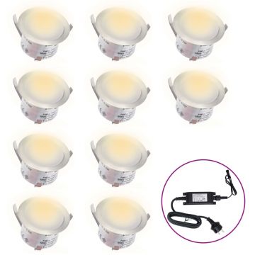 vidaXL Lămpi solare pentru sol cu LED, 10 buc., alb cald vidaXL Lămpi solare pentru sol cu LED, 10 buc., alb cald