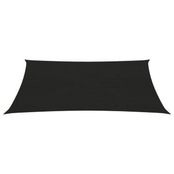 vidaXL Pânză parasolar, negru, 3,5x5 m, HDPE, 160 g/m²
