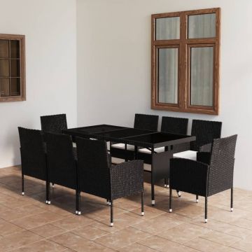 vidaXL Set mobilier de grădină, 9 piese, poliratan