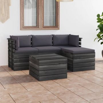vidaXL Set mobilier grădină din paleți cu perne, 5 piese, lemn de pin vidaXL Set mobilier grădină din paleți cu perne, 5 piese, lemn de pin