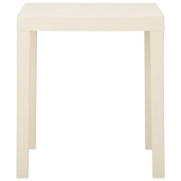 vidaXL Masă de grădină, alb, 79x65x72 cm, plastic
