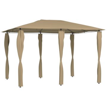 vidaXL Pavilion cu huse pentru stâlpi, gri taupe, 3x4x2,6 m, 160 g/m²