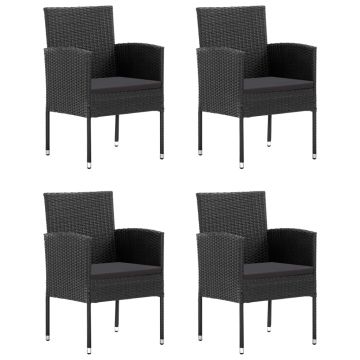 vidaXL Set mobilier de grădină, 5 piese, negru