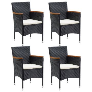 vidaXL Set mobilier de grădină, 5 piese, negru