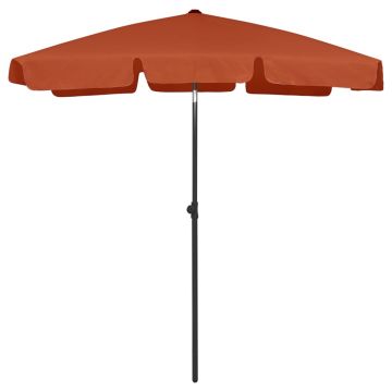 vidaXL Umbrelă de plajă, cărămiziu, 180x120 cm