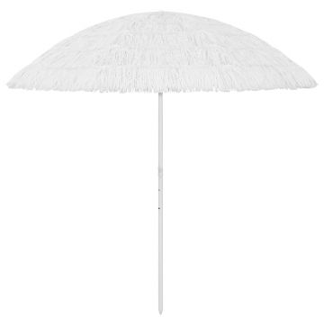 vidaXL Umbrelă de plajă Hawaii, alb, 300 cm