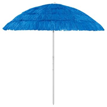 vidaXL Umbrelă de soare de plajă Hawaii, albastru, 240 cm