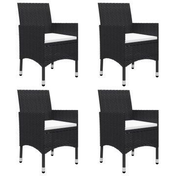 vidaXL Set mobilier de grădină, 5 piese, negru