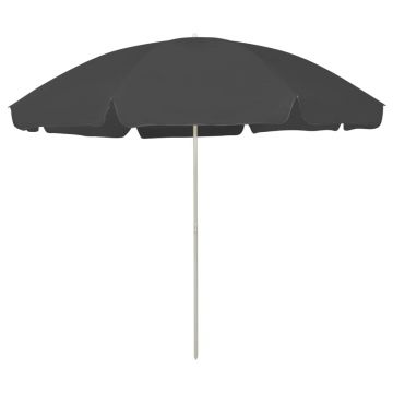 vidaXL Umbrelă de soare de plajă, antracit, 300 cm