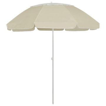vidaXL Umbrelă de soare de plajă, galben nisipiu, 300 cm