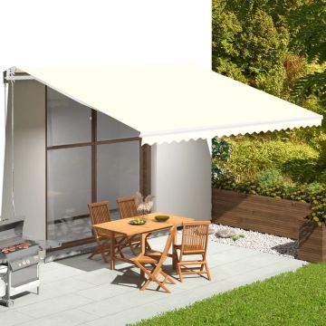 vidaXL Pânză de rezervă copertină, crem, 5x3,5 m