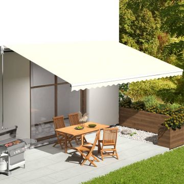 vidaXL Pânză de rezervă copertină, crem, 6x3,5 m