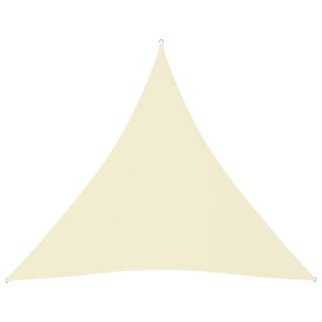 vidaXL Pânză parasolar, crem, 3x3x3 m, țesătură oxford, triunghiular