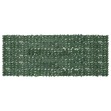 vidaXL Paravan de balcon, frunze verde închis, 400x150 cm