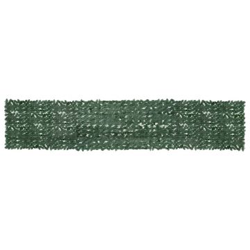 vidaXL Paravan de balcon, frunze verde închis, 500x100 cm