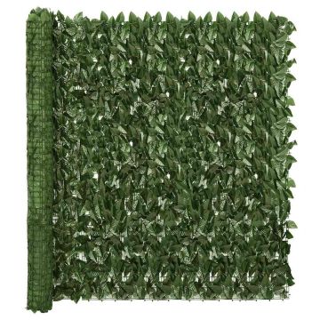 vidaXL Paravan de balcon, frunze verde închis, 600x150 cm