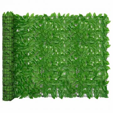 vidaXL Paravan de balcon, frunze verzi, 300x150 cm