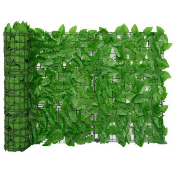 vidaXL Paravan de balcon, frunze verzi, 300x75 cm