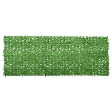 vidaXL Paravan de balcon, frunze verzi, 400x150 cm
