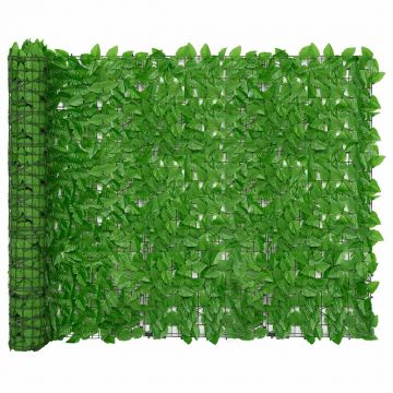 vidaXL Paravan de balcon, frunze verzi, 500x150 cm