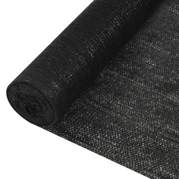 vidaXL Plasă pentru intimitate, negru, 1x50 m, HDPE, 195 g/m²