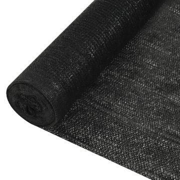 vidaXL Plasă pentru intimitate, negru, 2x25 m, HDPE, 195 g/m²