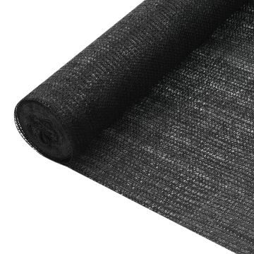 vidaXL Plasă protecție intimitate, negru, 2x10 m, HDPE, 75 g/m²