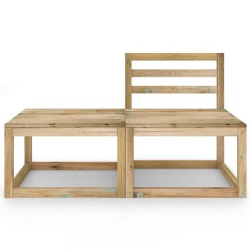 vidaXL Set mobilier de grădină, 2 piese, lemn de pin tratat verde