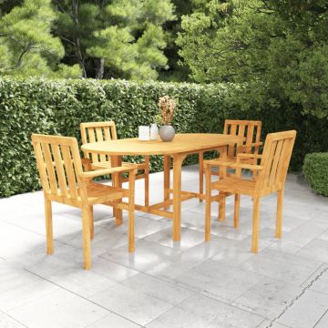 vidaXL Set mobilier de grădină, 5 piese, lemn masiv de tec
